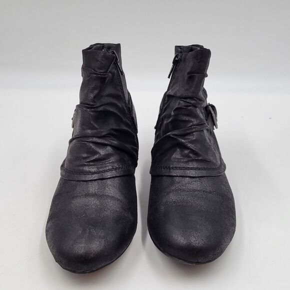 Kim Rogers Tanya Ankle Boots Booties Size 8 M Zip Faux Leather Buckle W/ Box - Picture 3 of 16